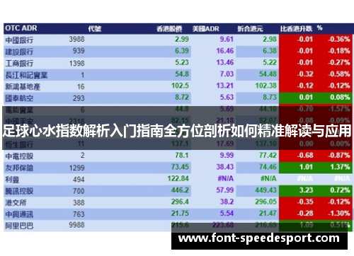 足球心水指数解析入门指南全方位剖析如何精准解读与应用